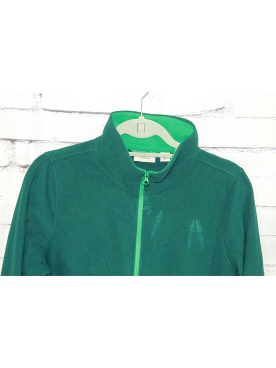 LL Bean Lightweight Soft Cozy Feather Fleece Full Zipper Green Size M - Picture 4 of 15